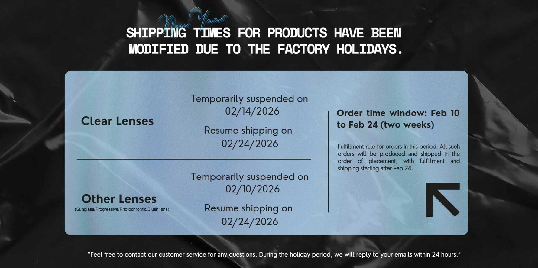 📢Important Update: Shipping Timeline Adjustments for Factory Holidays