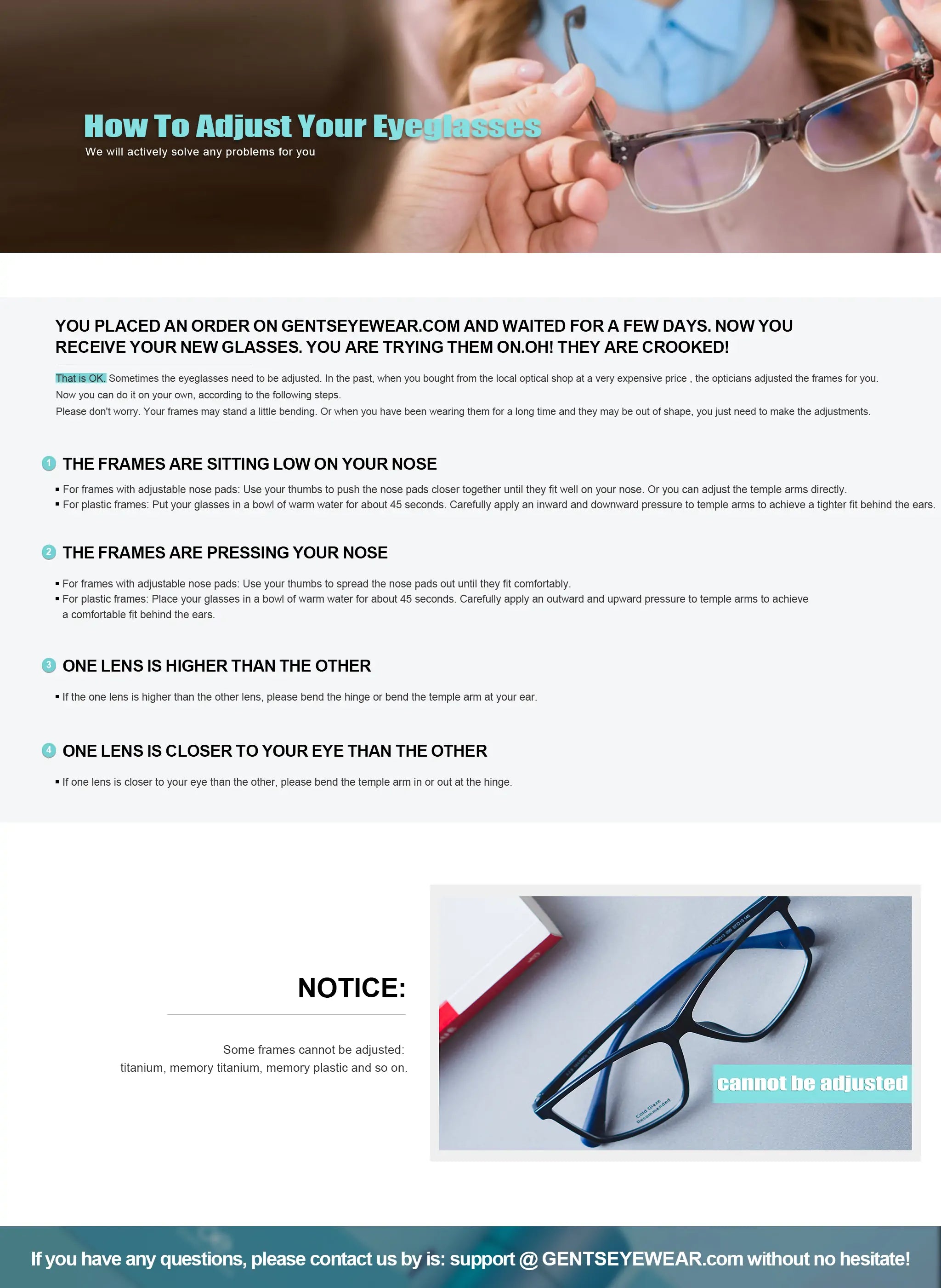 How To Adjust Your Eyeglasses Gentseyewear